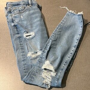 H&M Denim Blue Ripped Skinny Jeans